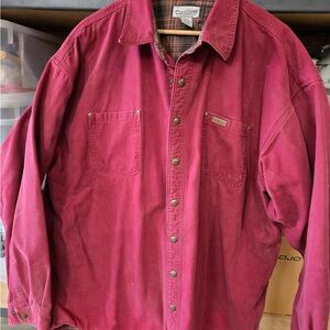 Carhartt red canvas shirt jacket 2 XLT